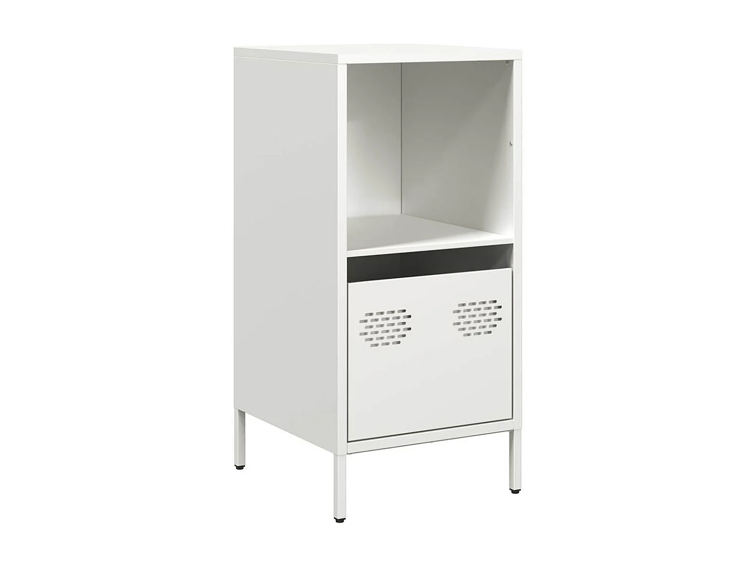 Credenza | Buffet | Armadio Bianca 35x39x73,5 cm in Acciaio Laminato a Freddo
