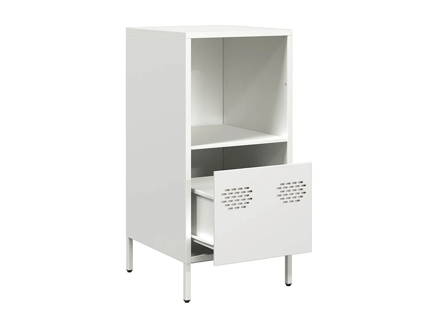 Credenza | Buffet | Armadio Bianca 35x39x73,5 cm in Acciaio Laminato a Freddo