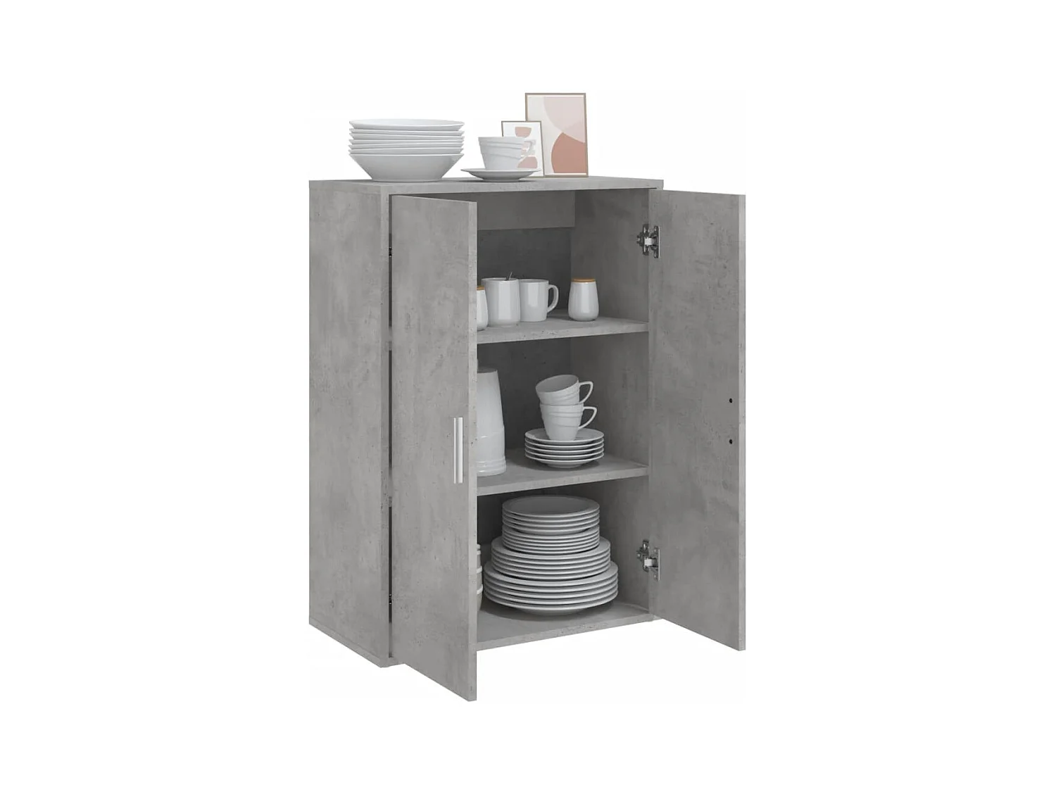 Buffet | Bahut | Meuble de rangement gris béton 60x31x84 cm bois d'ingénierie