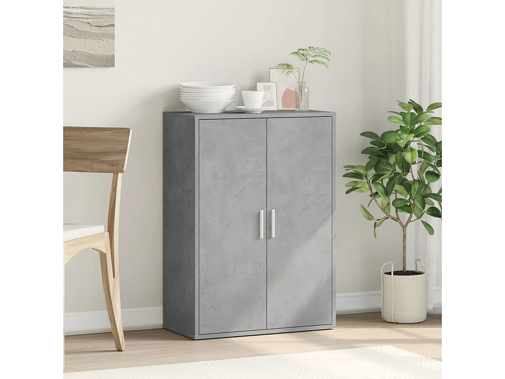 Credenza | Buffet | Armadio Grigio Cemento 60x31x84 cm in Legno Multistrato