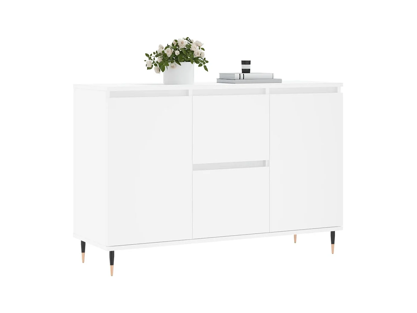 Credenza | Buffet | Armadio Bianca 104x35x70 cm in Legno Multistrato