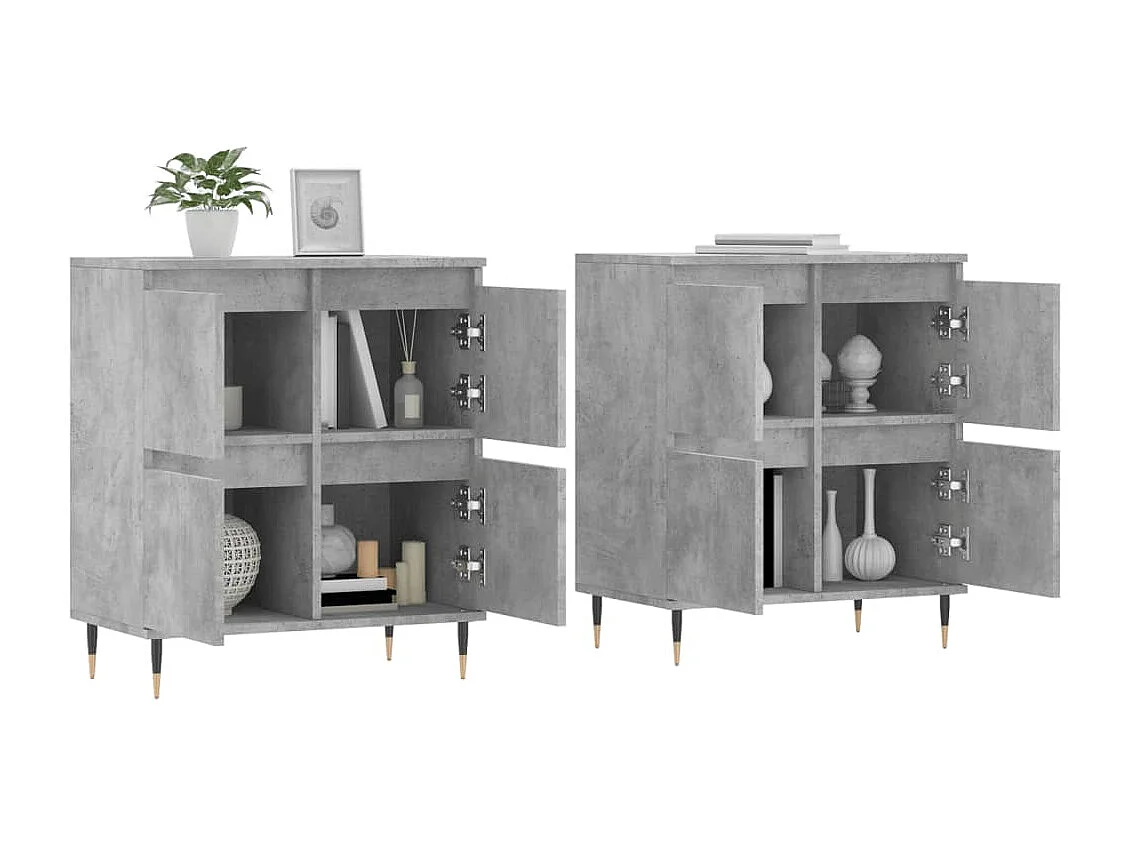 Credenze | Buffet | Armadi 2 pz Grigio Cemento in Legno Multistrato