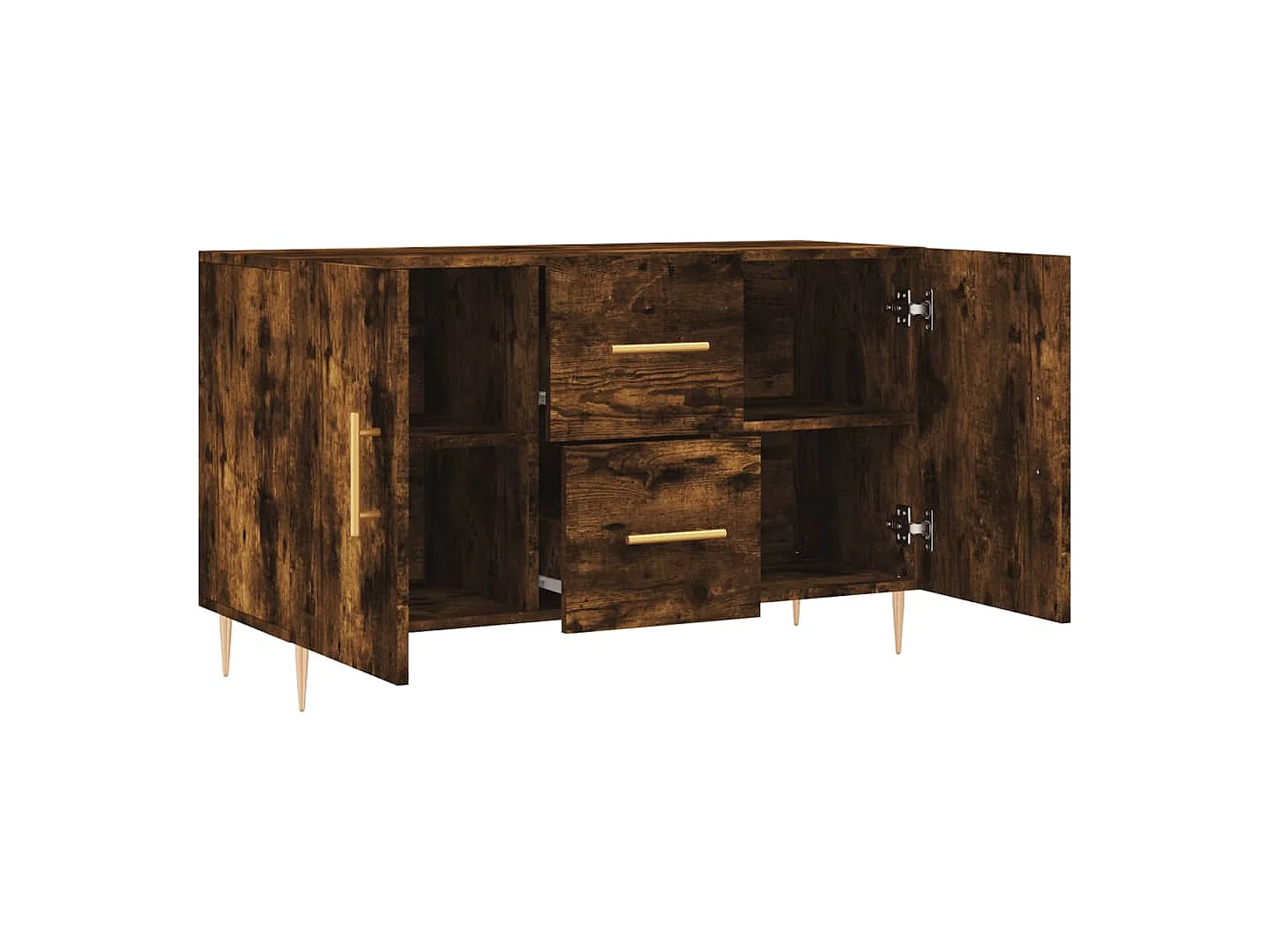 Buffet | Bahut | Meuble de rangement chêne fumé 100x36x60 cm bois d'ingénierie