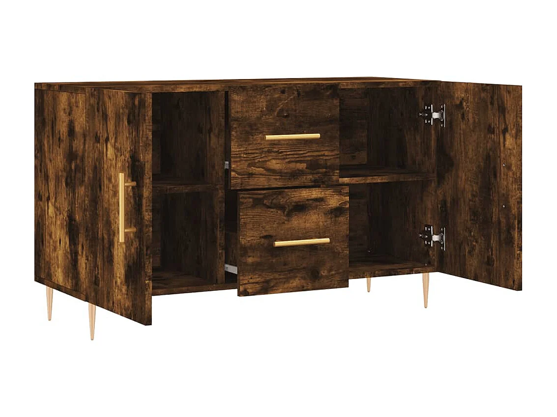 Buffet | Bahut | Meuble de rangement chêne fumé 100x36x60 cm bois d'ingénierie