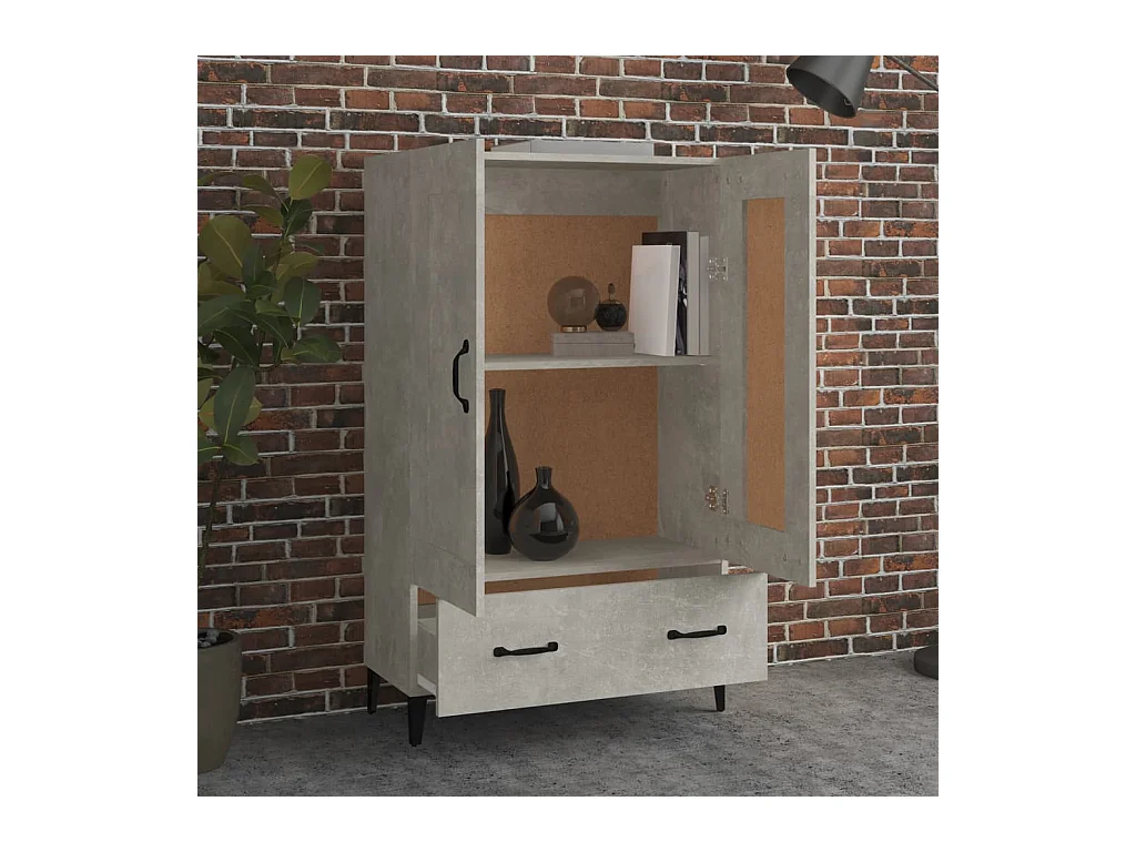 Credenza | Buffet | Armadio Grigio Cemento 70x31x115 cm in Legno Multistrato