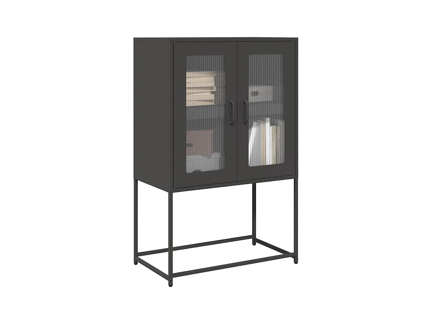 Buffet | Bahut | Meuble de rangement haut noir 68x39x107 cm acier