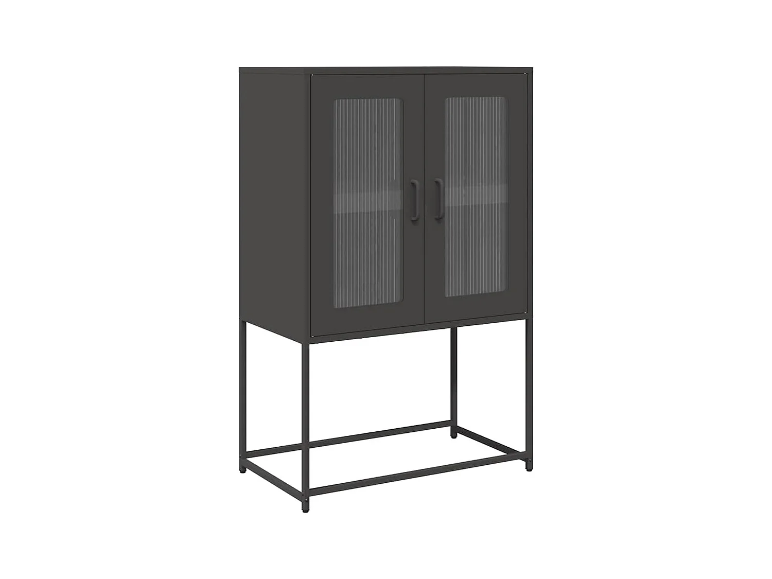 Buffet | Bahut | Meuble de rangement haut noir 68x39x107 cm acier