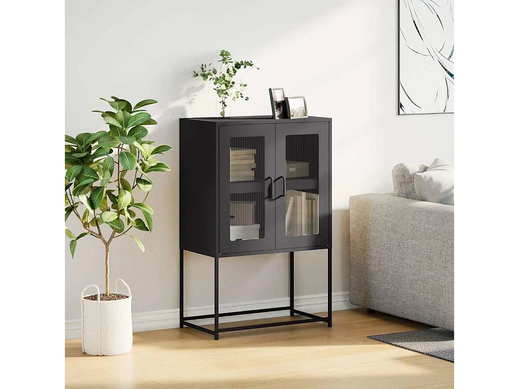 Credenza | Buffet | Armadio Nera 68x39x107 cm in Acciaio