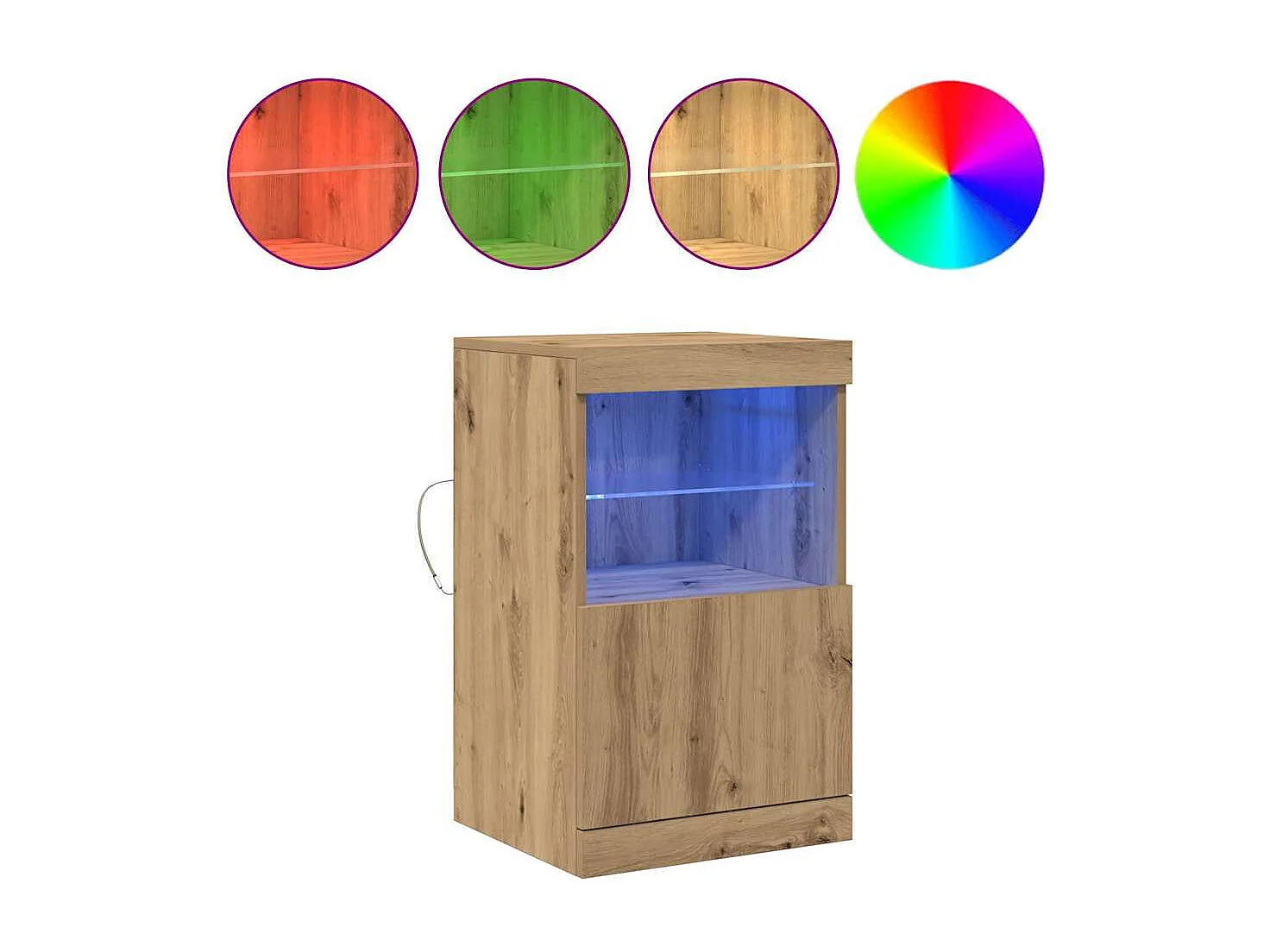 Buffet | Bahut | Meuble de rangement avec lumières LED Chêne Artisan 41x37x67 cm
