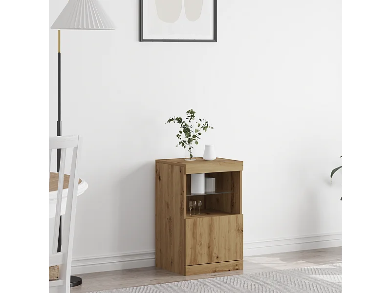 Buffet | Bahut | Meuble de rangement avec lumières LED Chêne Artisan 41x37x67 cm