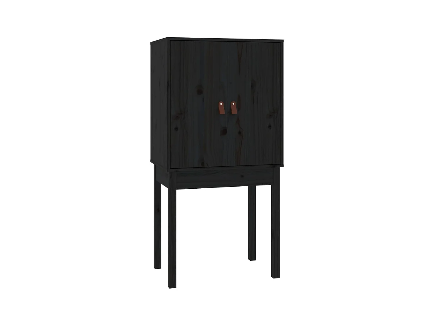 Buffet | Bahut | Meuble de rangement haut Noir 60x40x120 cm Bois massif de pin
