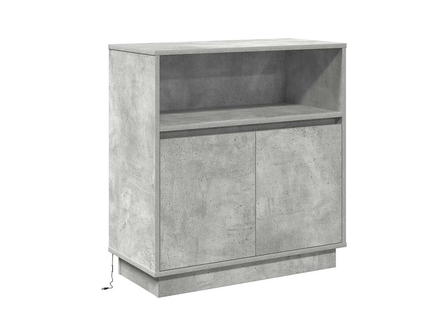 Credenza | Mobile | Armadio con LED Grigio Cemento 71x34,5x75 cm Legno Ingegnerizzato