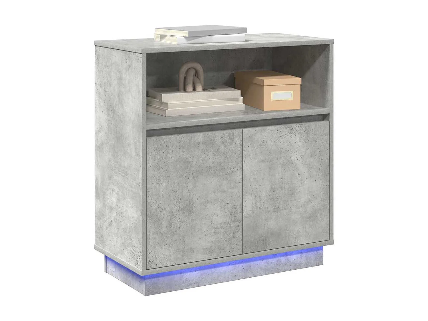 LED Sideboard | Buffet | Dressoir Betongrijs 71 x 34,5 x 75 cm Bewerkt hout