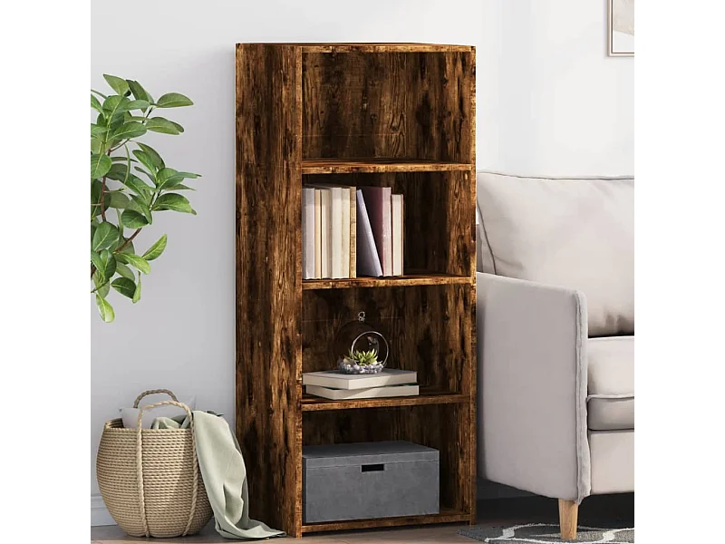 Buffet | Bahut | Meuble de rangement haut chêne fumé 50x41x124 cm bois d'ingénierie