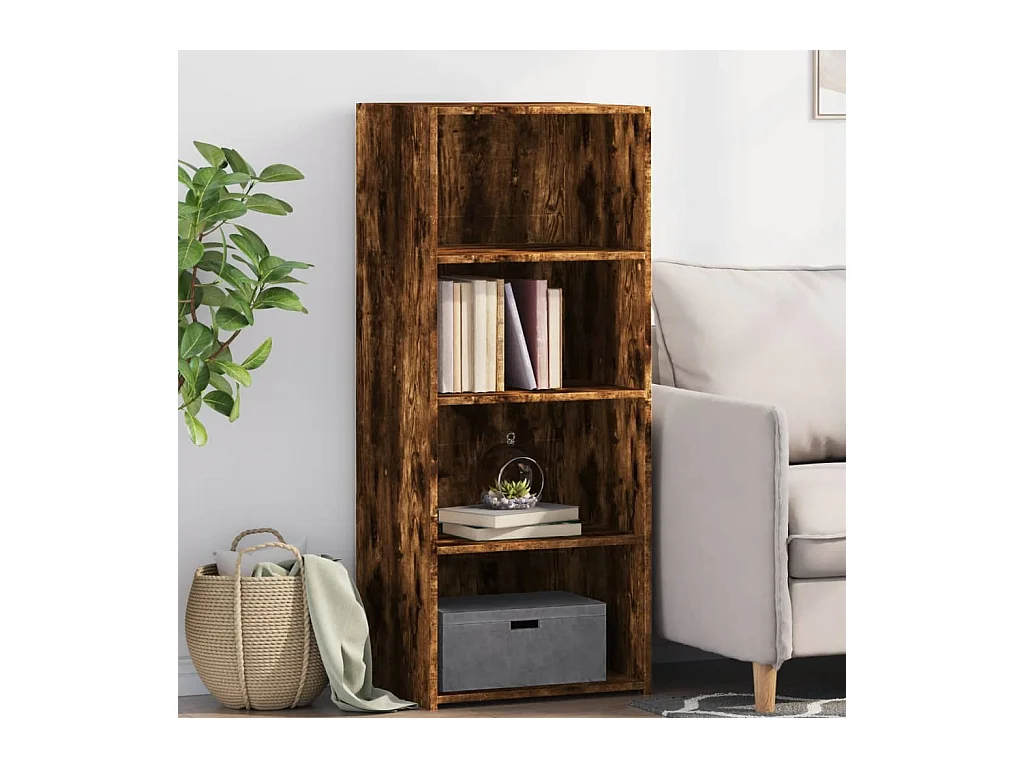 Buffet | Bahut | Meuble de rangement haut chêne fumé 50x41x124 cm bois d'ingénierie