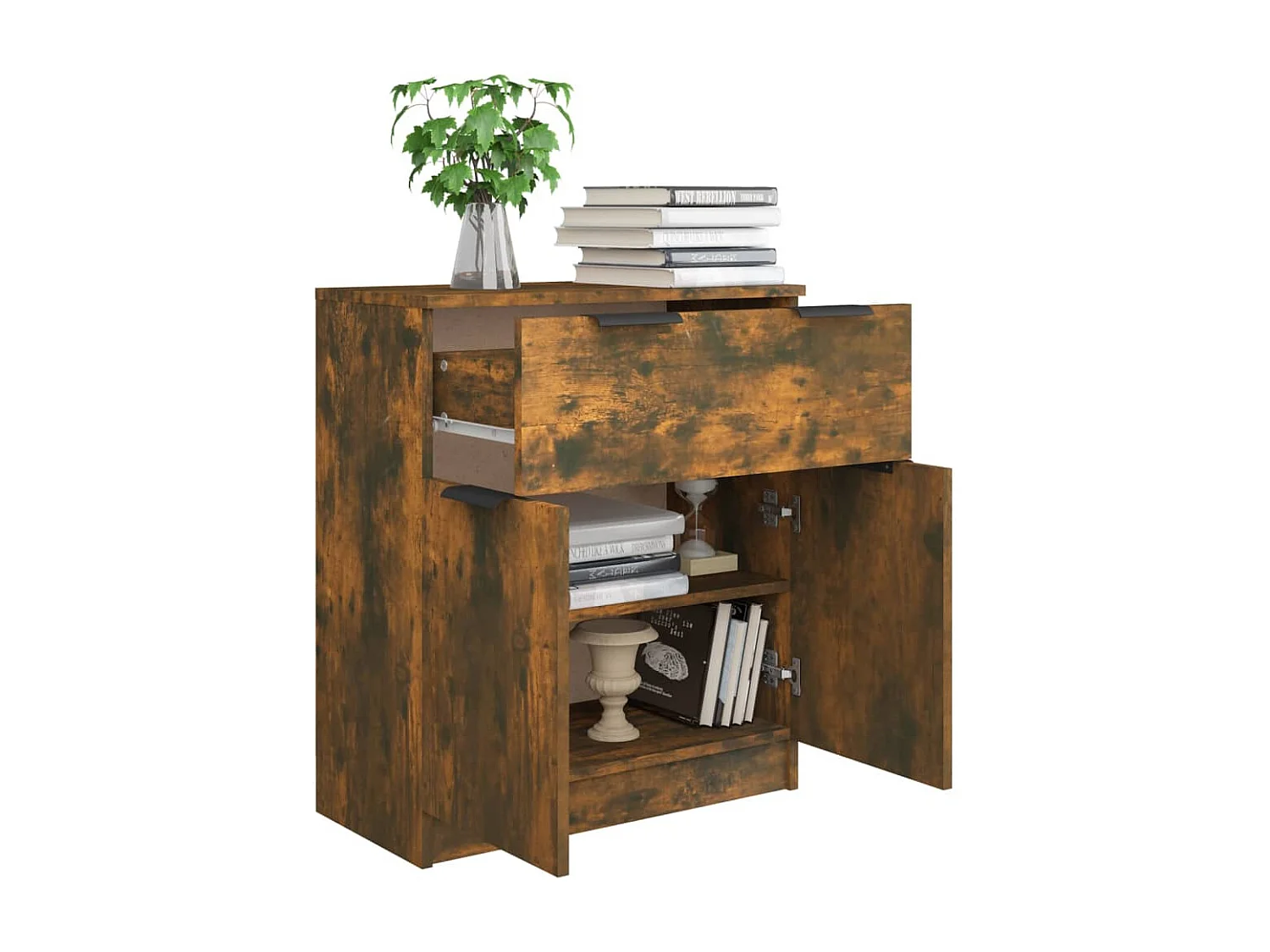 Buffet | Bahut | Meuble de rangement Chêne fumé 60x30x70 cm Bois d'ingénierie