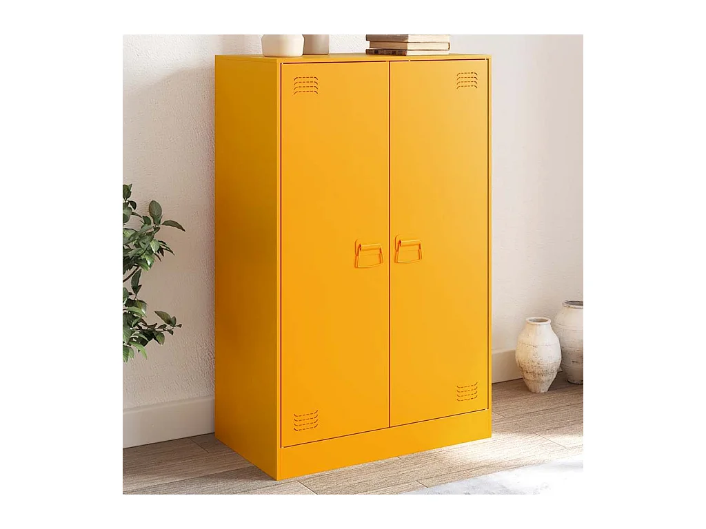 Buffet | Bahut | Meuble de rangement jaune moutarde 67x39x107 cm acier