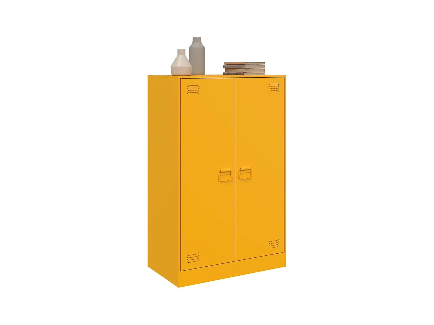 Buffet | Bahut | Meuble de rangement jaune moutarde 67x39x107 cm acier