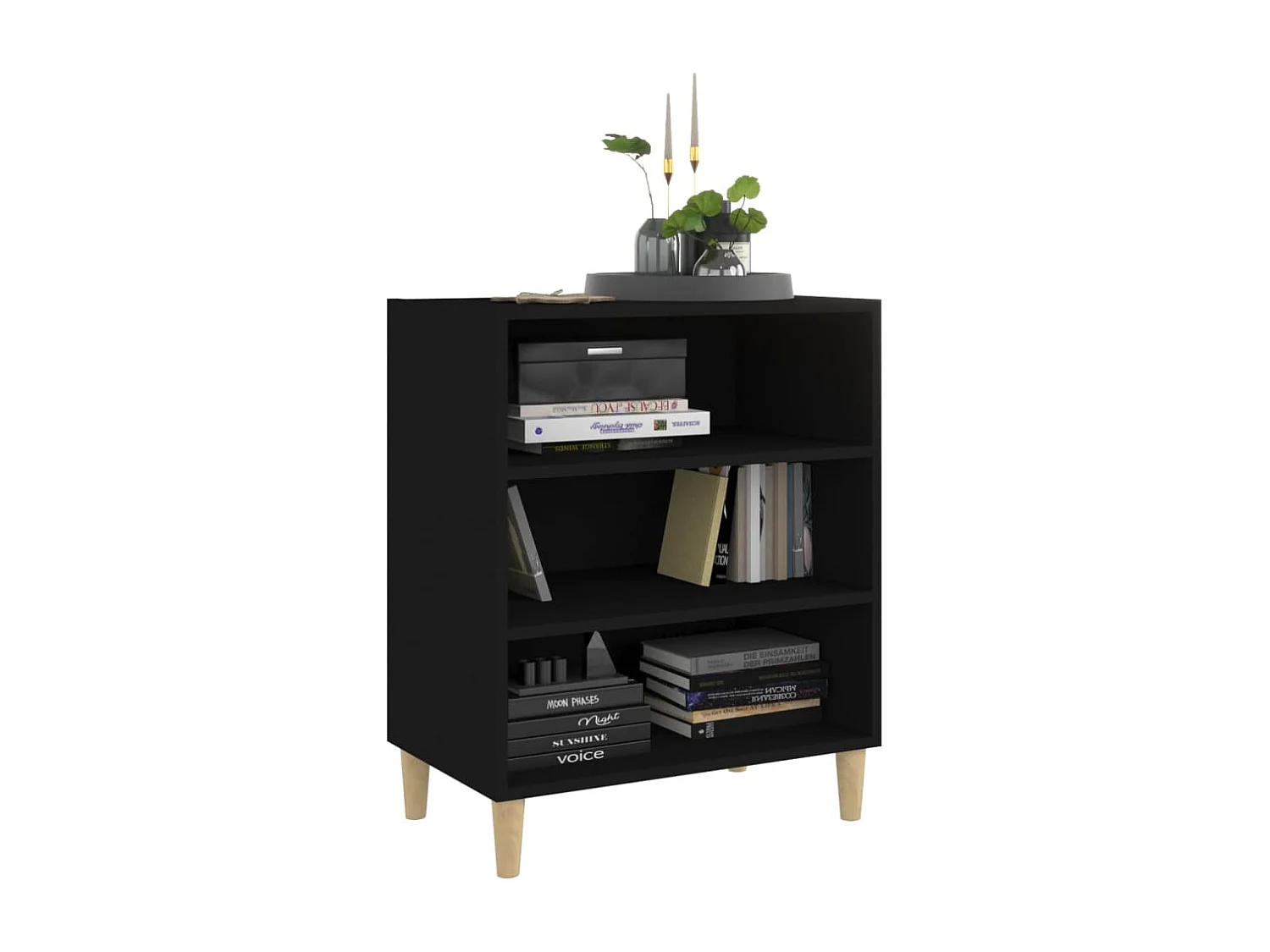 Buffet | Bahut | Meuble de rangement noir 57x35x70 cm bois d’ingénierie