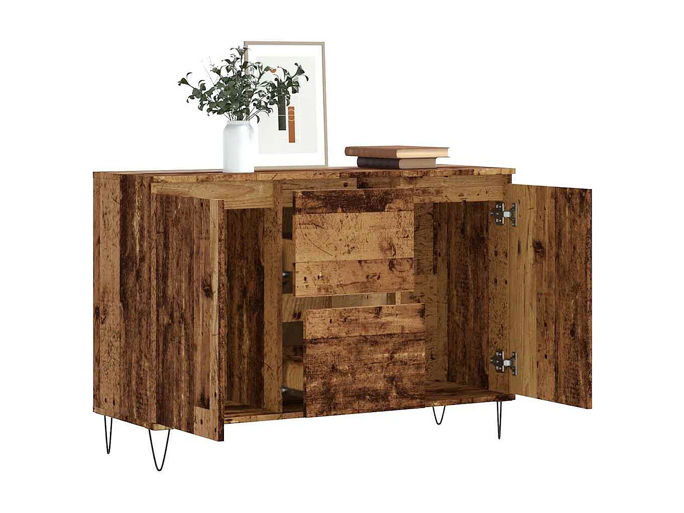 Buffet | Bahut | Meuble de rangement vieux bois 104x35x70 cm bois d’ingénierie