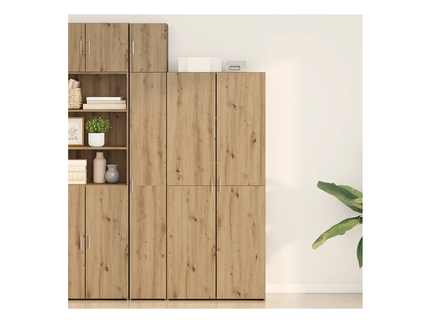 Credenza | Buffet | Armadio Highboard Quercia Artigianale 40x42.5x185 cm Legno Ingegnerizzato