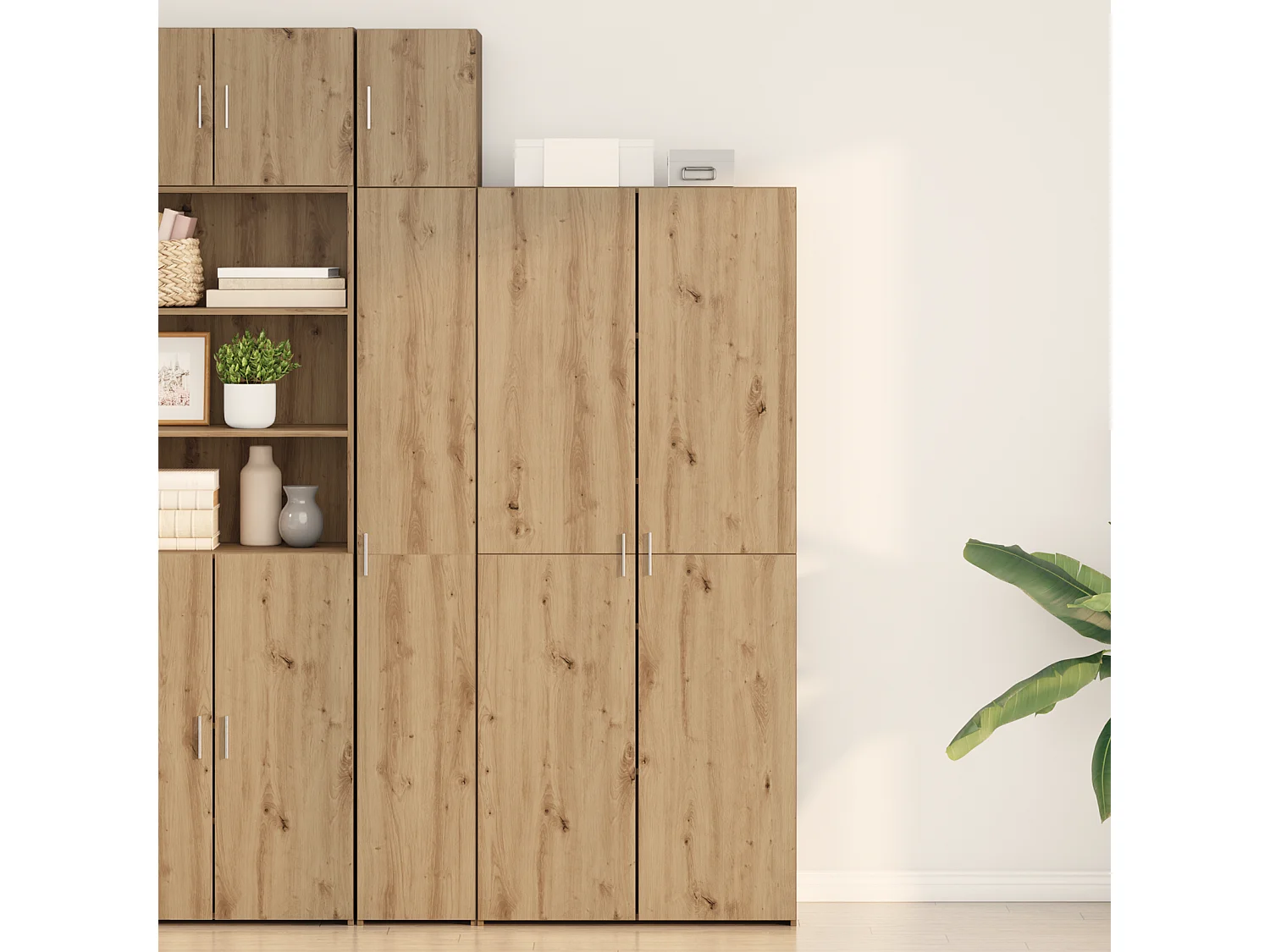 Credenza | Buffet | Armadio Highboard Quercia Artigianale 40x42.5x185 cm Legno Ingegnerizzato