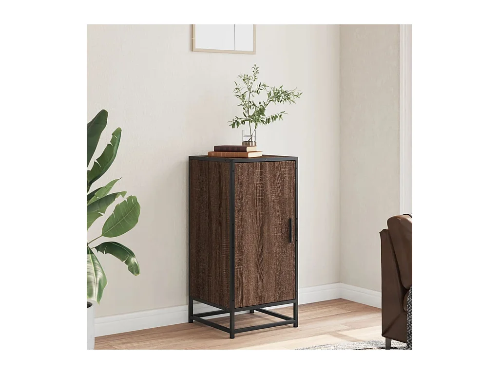 Buffet | Bahut | Meuble de rangement chêne marron 35,5x35x76 cm bois d'ingénierie et métal