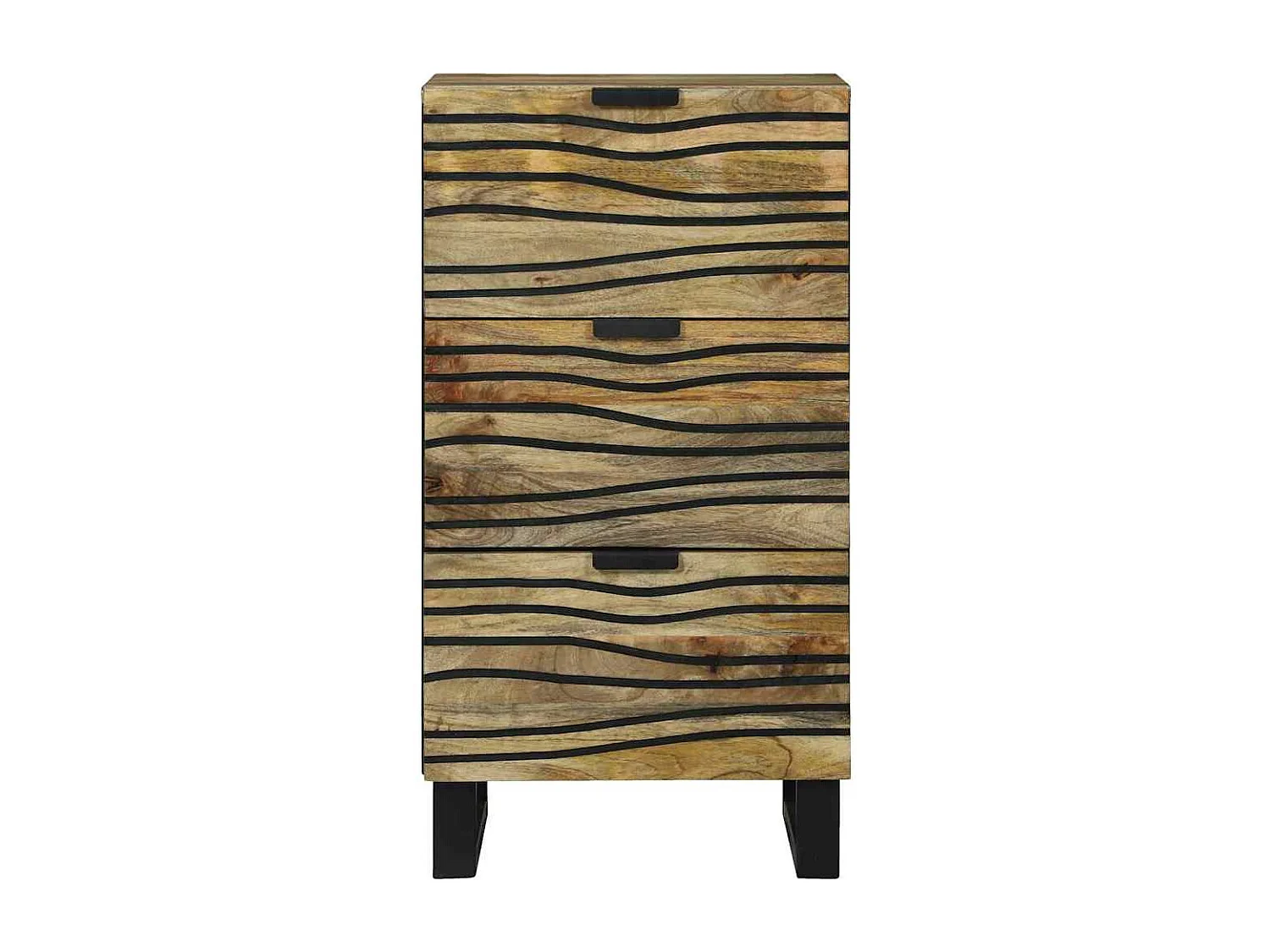 Buffet | Commode à tiroir | Meuble de rangement - 40 x 33,5 x 75 cm, en bois de manguier massif et en bois reconstitué.