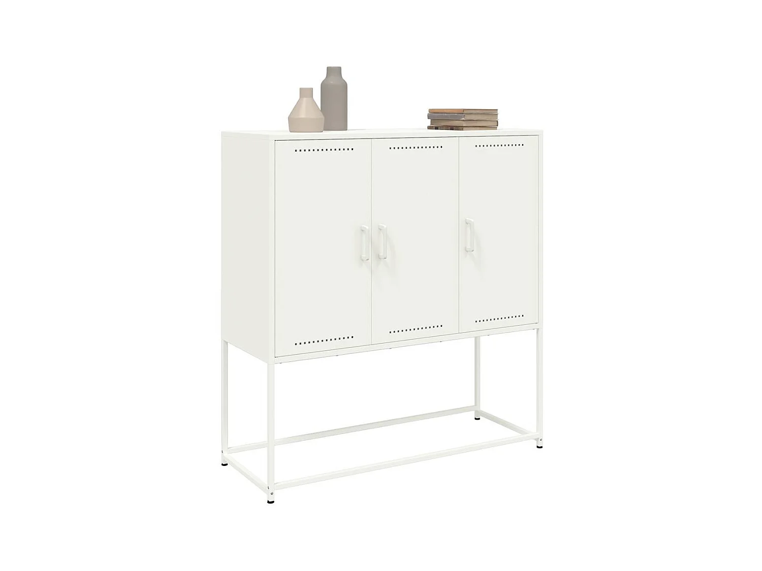 Credenza | Buffet | Armadio Bianca 100,5x39x107 cm in Acciaio