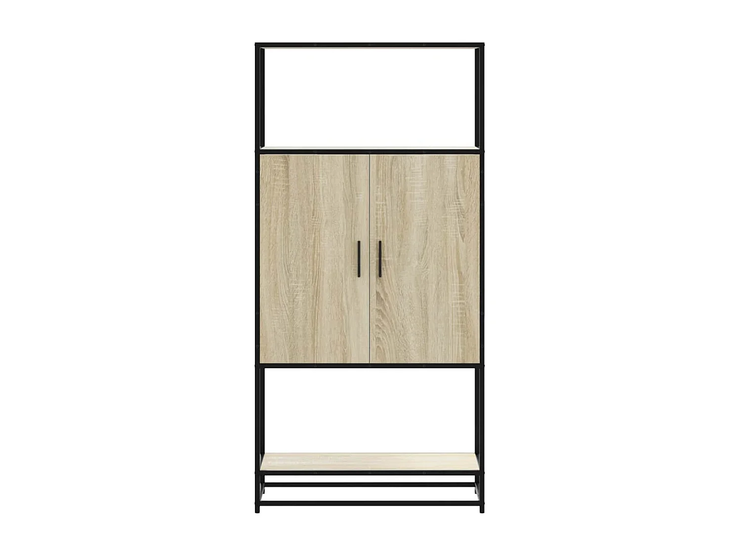 Credenza | Buffet | Armadio Rovere Sonoma 68x35x139 cm Legno Multistrato Metallo