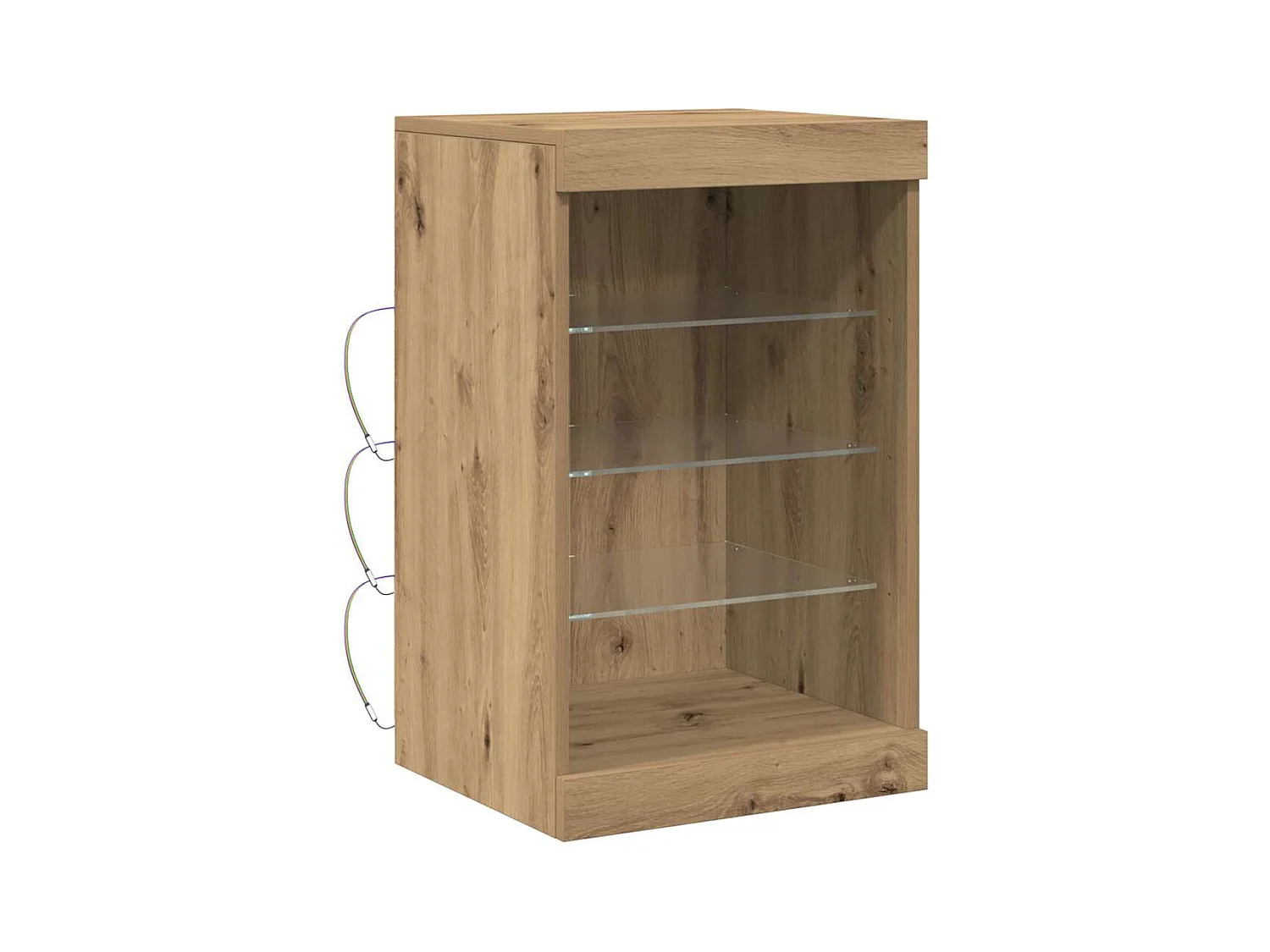 Buffet | Bahut | Meuble de rangement avec lumières LED chêne artisanal 41x37x67 cm