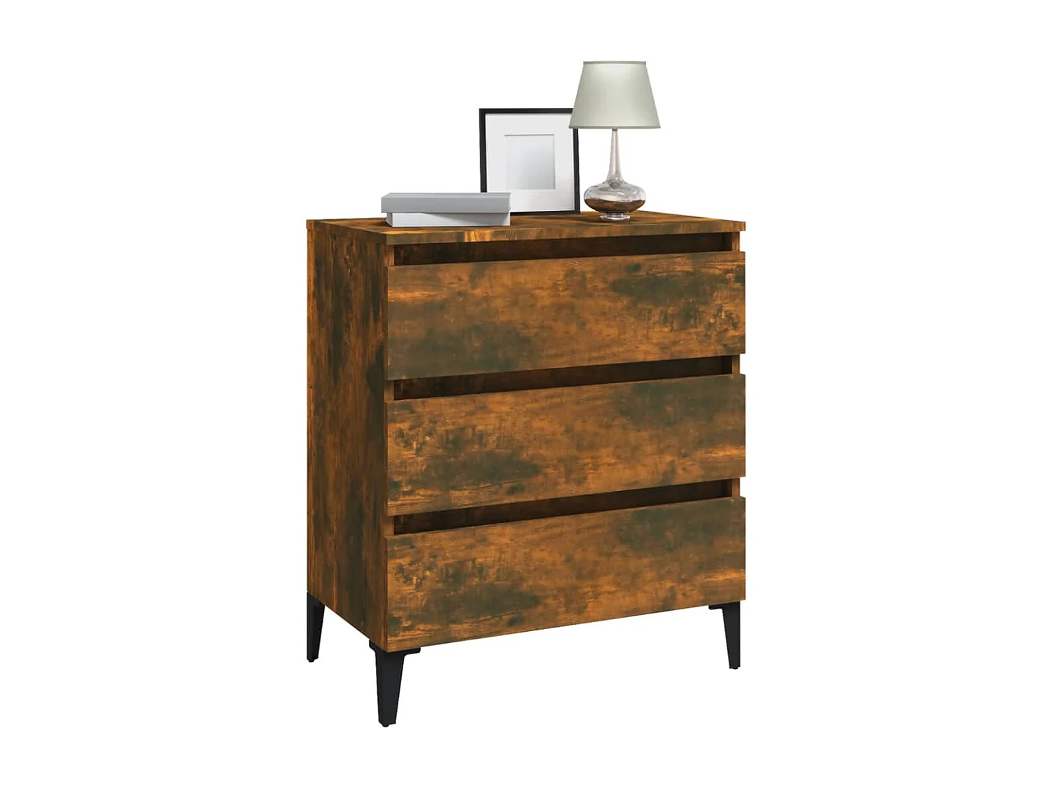 Buffet | Commode à tiroir | Meuble de rangement Chêne fumé 60x35x69 cm Bois d'ingénierie