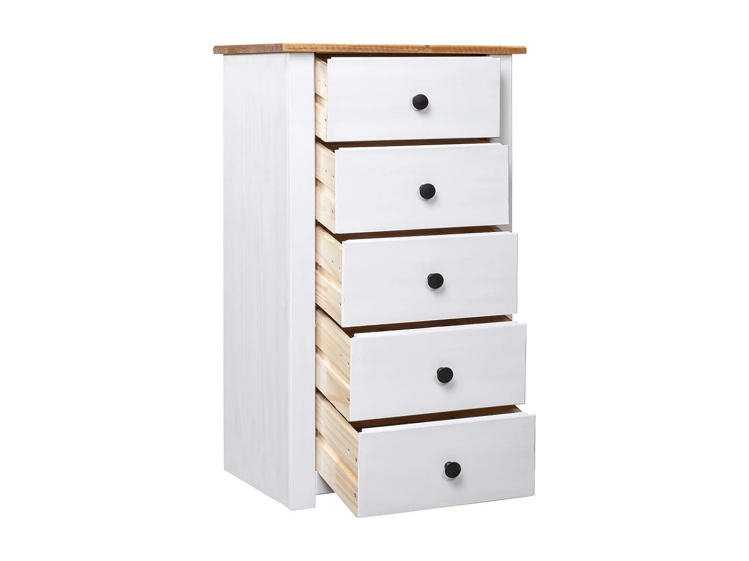 Credenza | Buffet | Armadio Bianca 46x40x89 cm in Legno Massello di Pino Panama