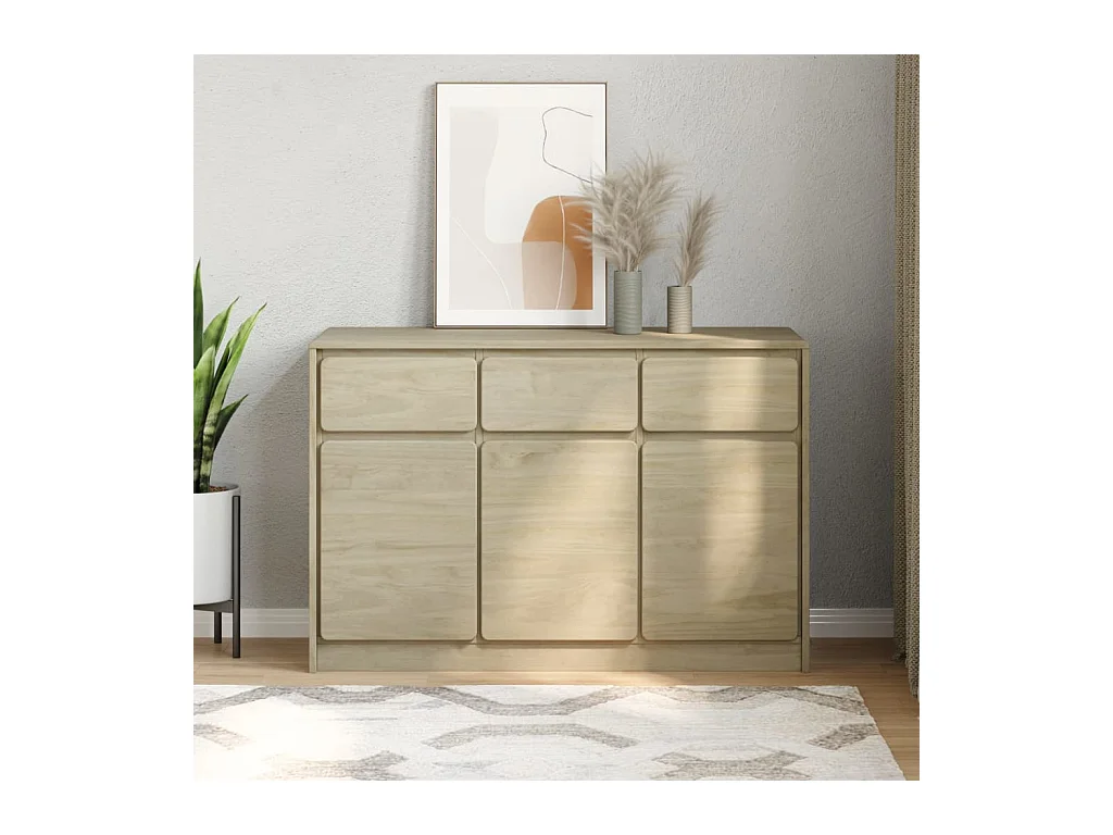 Buffet | Commode à tiroir | Meuble de rangement SAUDA chêne 114x43x75,5 cm bois massif de pin