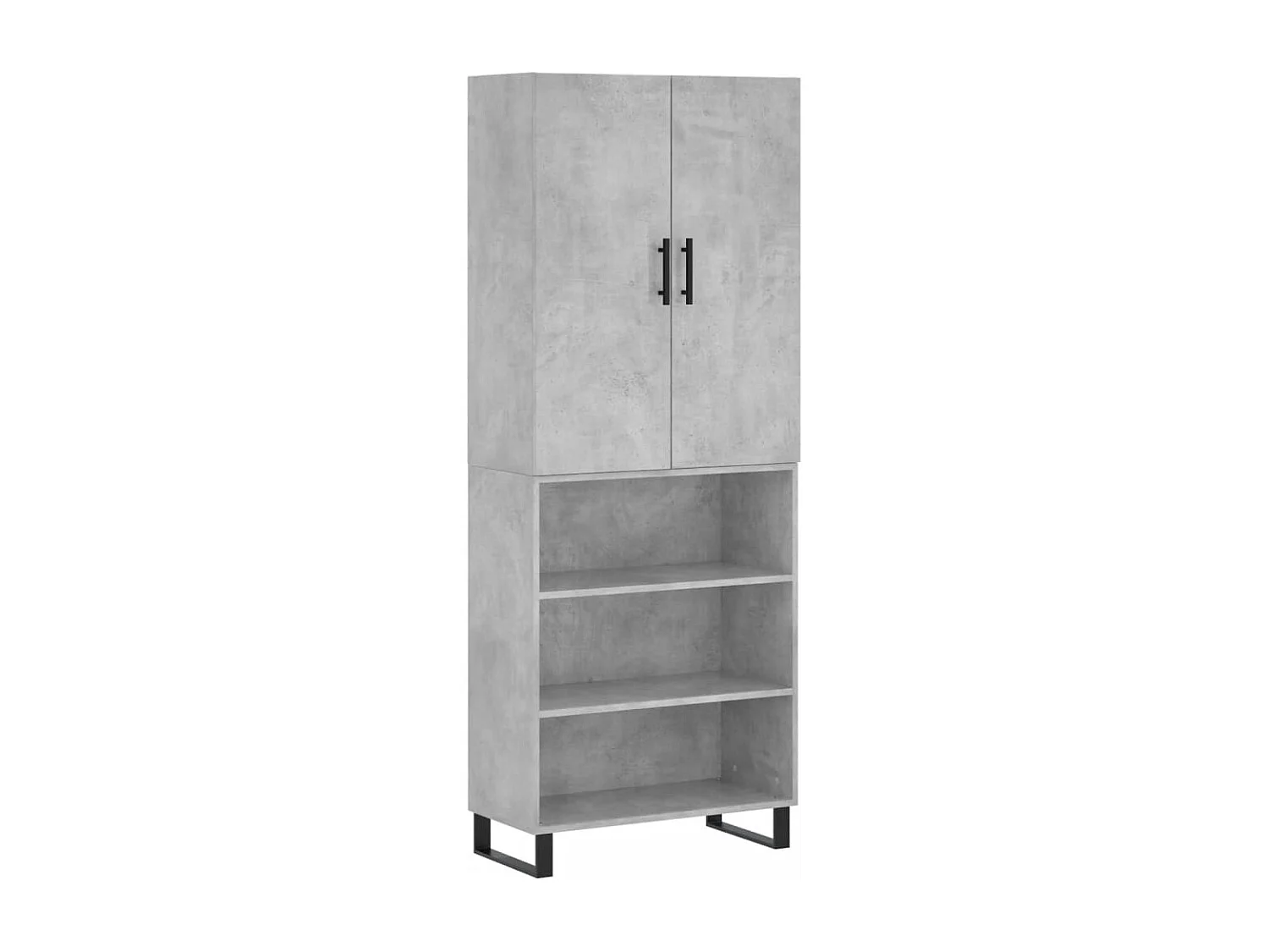 Buffet | Bahut | Meuble de rangement haut Gris béton 69,5x34x180 cm Bois d'ingénierie