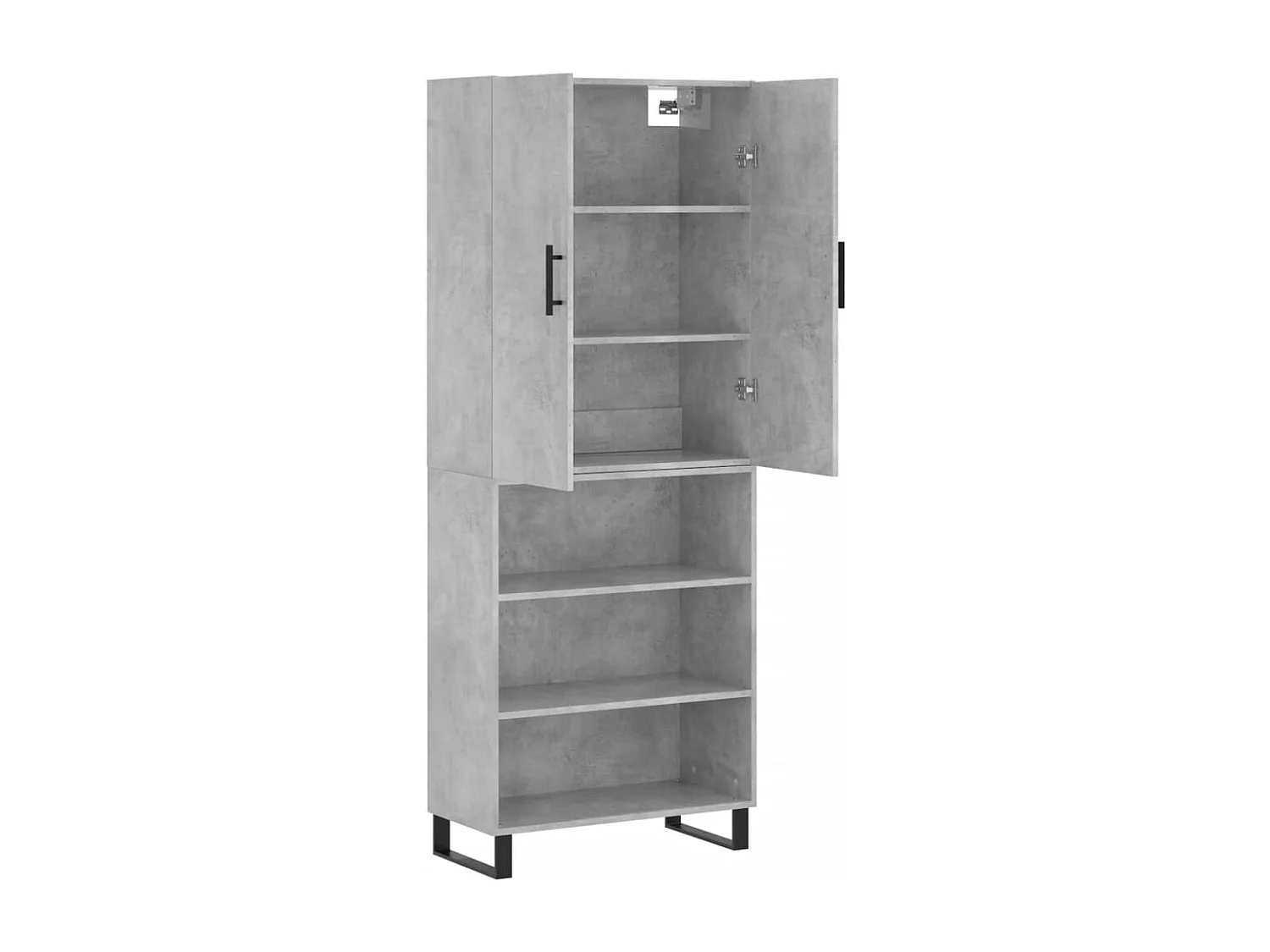 Buffet | Bahut | Meuble de rangement haut Gris béton 69,5x34x180 cm Bois d'ingénierie