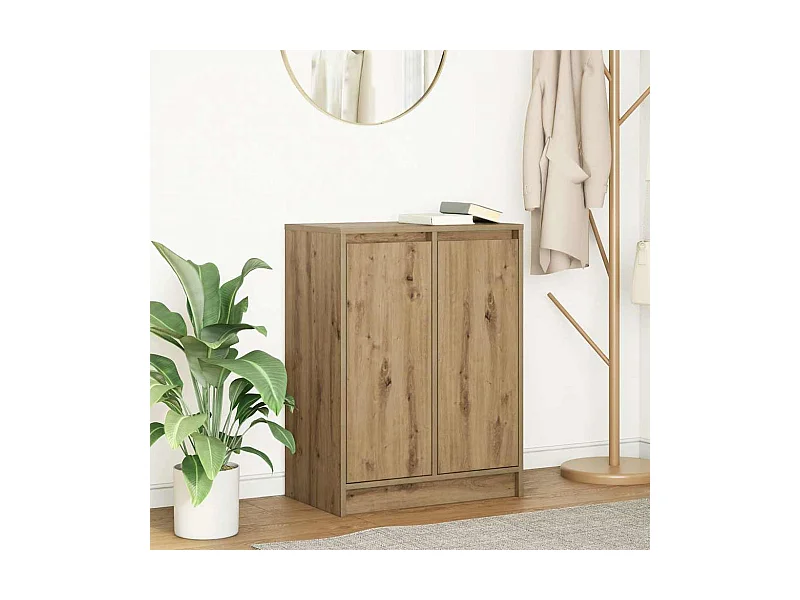 Buffet | Bahut | Meuble de rangement chêne artisanal 57x34x76 cm bois d'ingénierie