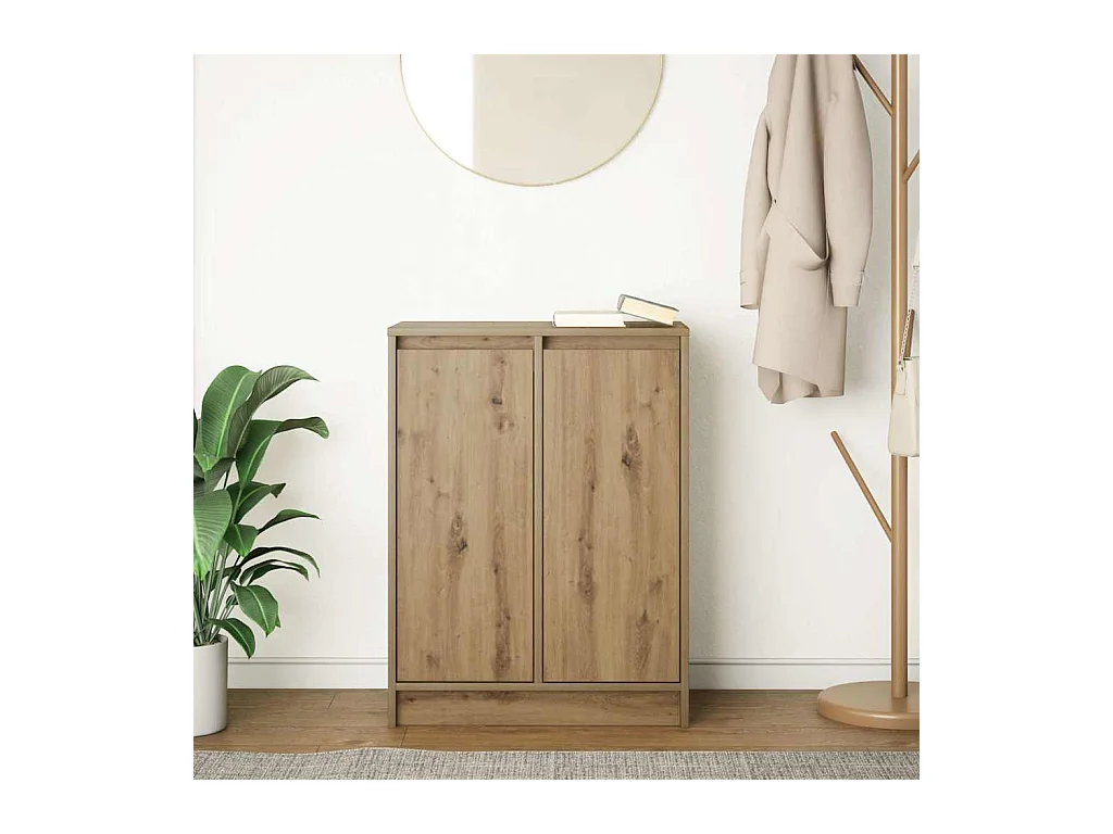 Buffet | Bahut | Meuble de rangement chêne artisanal 57x34x76 cm bois d'ingénierie