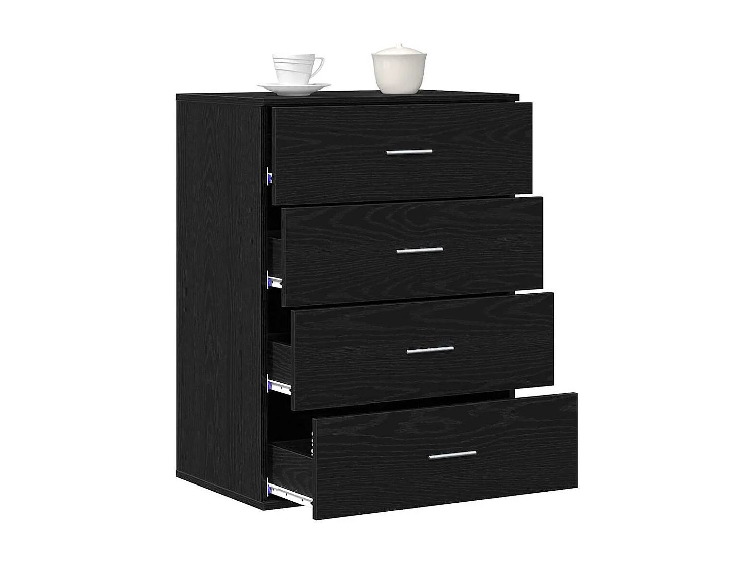 Buffet | Bahut | Meuble de rangement avec tiroir Chêne Noir 60 x 39 x 80 cm Bois d'ingénierie