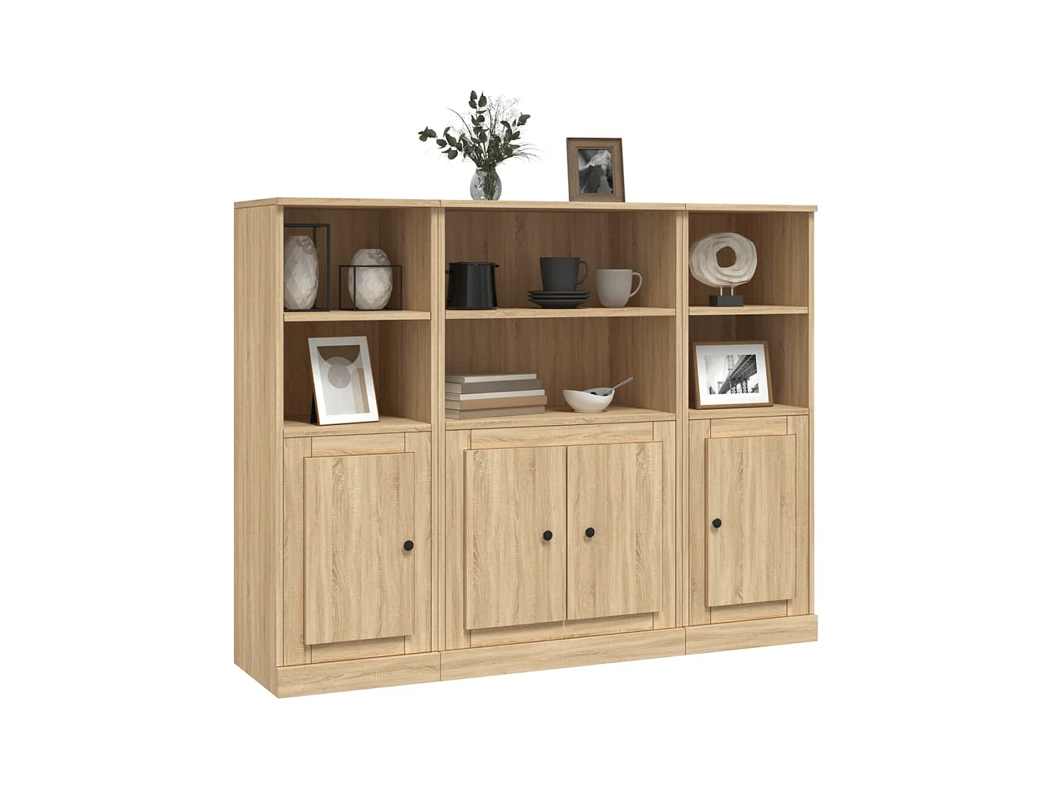 Credenze | Buffet | Armadi 3 pz Rovere Sonoma in Legno Multistrato