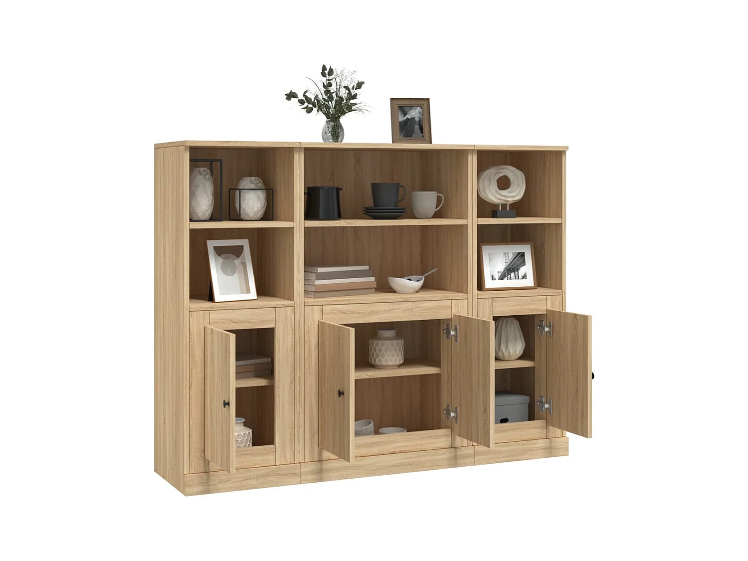 Credenze | Buffet | Armadi 3 pz Rovere Sonoma in Legno Multistrato