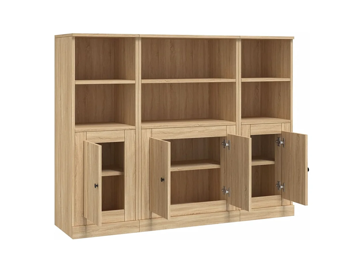 Credenze | Buffet | Armadi 3 pz Rovere Sonoma in Legno Multistrato