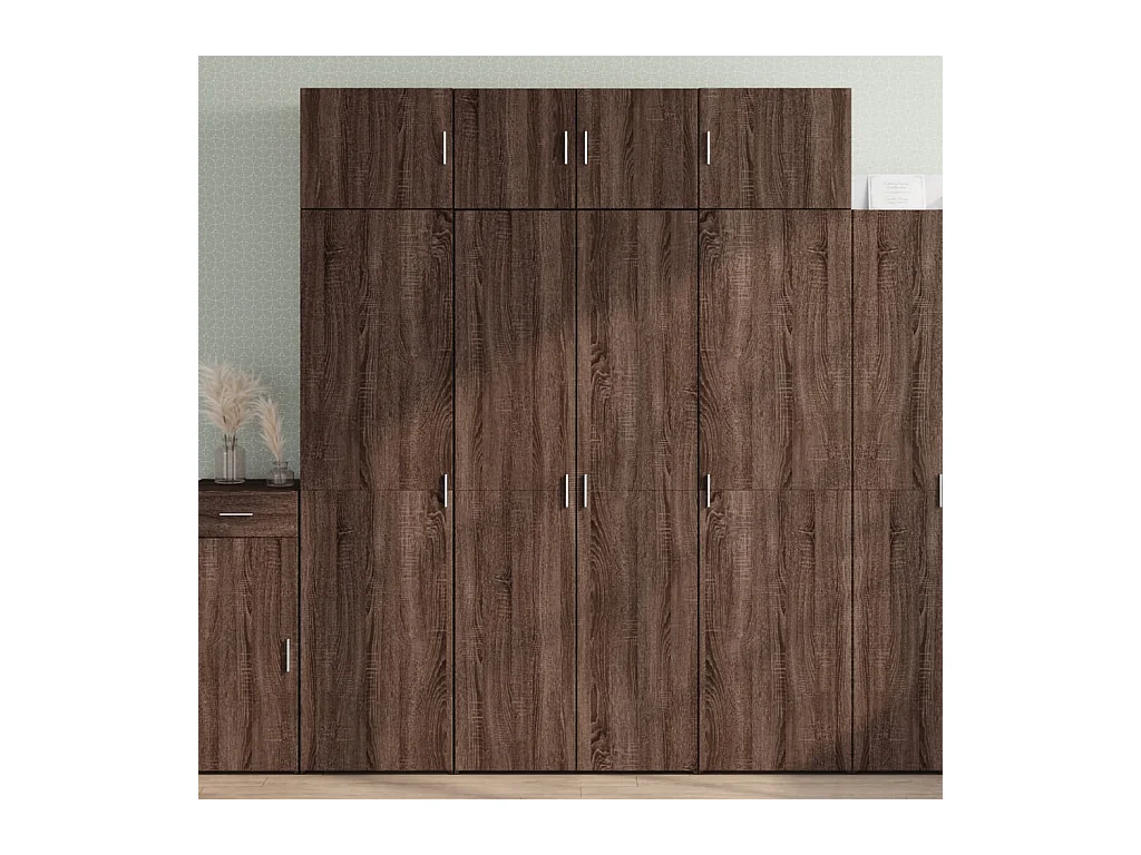 Credenza | Buffet | Armadio Rovere Marrone 80x42,5x185 cm in Legno Multistrato