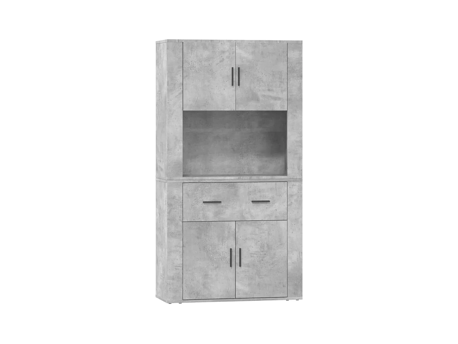 Credenza | Buffet | Armadio Grigio Cemento in Legno Multistrato