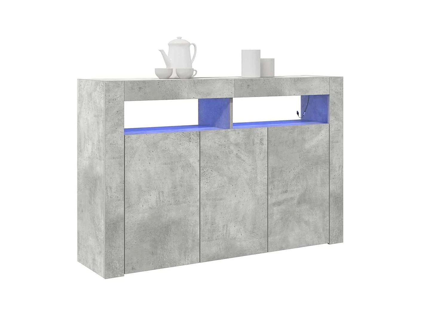 Buffet | Bahut | Meuble de rangement Gris Béton Bois Reconstitué 116 x 30 x 75 cm Rectangulaire