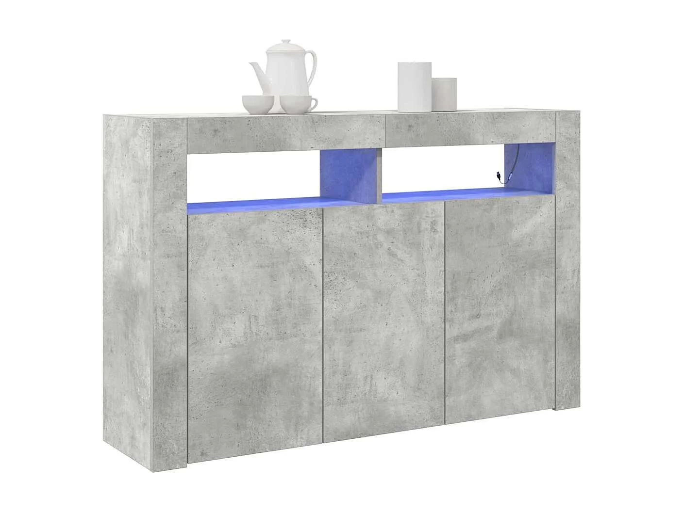 Buffet | Bahut | Meuble de rangement Gris Béton Bois Reconstitué 116 x 30 x 75 cm Rectangulaire