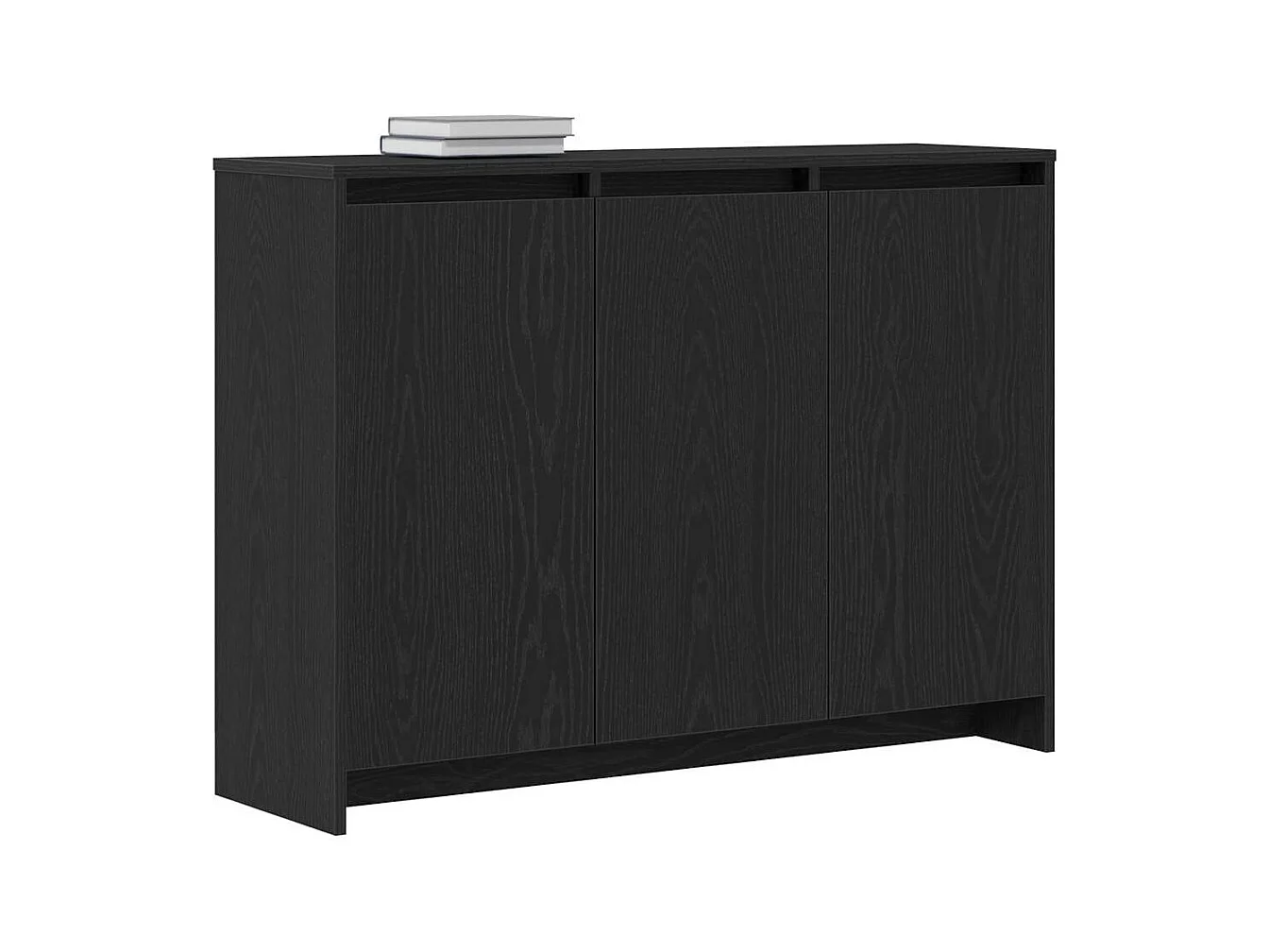 Credenza | Mobile | Armadio Nero Rovere 102x33x75 cm in Legno Ingenerizzato