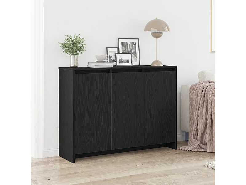 Buffet | Bahut | Meuble de rangement en chêne noir 102x33x75 cm en bois d'ingénierie