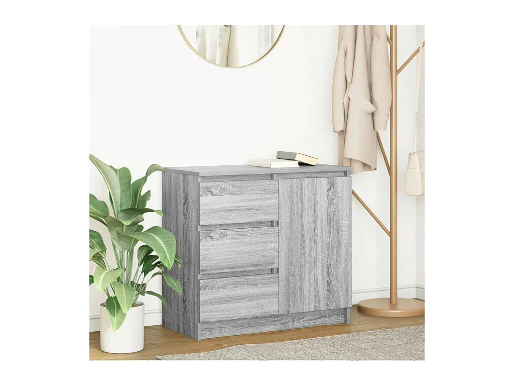 Buffet | Commode à tiroir | Meuble de rangement avec tiroir sonoma gris 71x35x65 cm bois d'ingénierie