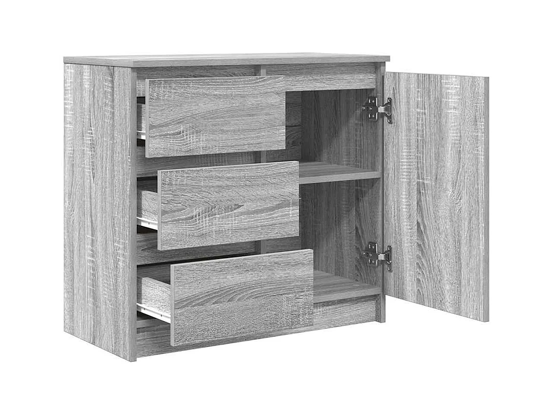 Buffet | Commode à tiroir | Meuble de rangement avec tiroir sonoma gris 71x35x65 cm bois d'ingénierie
